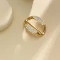 Rhinestone T-shirt hem buckle scarf ring metal clothing accessory for women fashion. - Gold