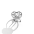 Silver heart shaped scarf ring with pearl buckle modern alloy minimalist apparel accessory - 626 White K