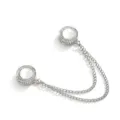 Zilverkleurige strass magnetische broche sjaalclip met dubbele ketting kleding accessoire - Zilver