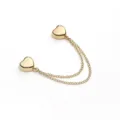 Gold heart magnetic clip double chain clothing fixer scarf shawl buckle accessory - Heart Gold