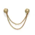 Gouden magnetische sluiting met dubbele ketting voor kledingdecoratie en manchetbevestiging. - Vliegende schotel goud