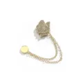 Gold rhinestone rose magnetic clothing brooch buckle for anti-slip pants cuffs scarf pin - 486# White Rhinestone