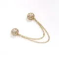 Mooie gouden strass magnetische hijab speld met dubbele ketting sjaal anti-slip gesp - Grote Steen Goud