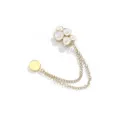 Fashion floral magnetic brooch multi-functional anti-glare clothing buckle with double chain - 488# White