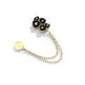 Magnetic brooch clip pin for pants hem scarf collar cuff black flower pearl accessory - 488# Black