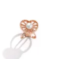 Rose gold heart-shaped pearl silk scarf buckle elegant alloy apparel accessory - 626 Rose Gold