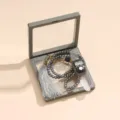 Grijs faux parel gebedskralen ketting met elektronische teler en doos set hoofdaanzicht product - Grijs