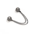 Zwarte magnetische hijab speld strass broche anti-doorschijn sjaal gesp accessoire - Grote strass gunmetal