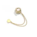 Gouden magnetische kledingclip parel strass dubbele ketting antislip variant - 491# wit