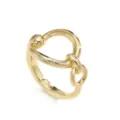 Gold metal scarf ring buckle for women, elegant knot design shawl clip and T-shirt hem holder. - Polished Gold