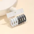 Clip in plastica con strass ovali nero e bianco per sciarpa accessorio moda set - XP8-4
