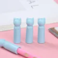 Cute cartoon cat ear silicone pencil cap eraser and extender for students stationery items. - Blue