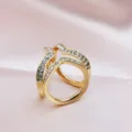 Gold rhinestone three-ring silk scarf buckle, elegant alloy scarf ring clothing accessory. - Triangle Shape Gold