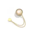 Gouden magnetische broche variant, anti-glare kledingclip met sprankelende strass en dubbele kettingen. - 493# opaalstijl