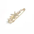 Gold safety pin brooch with elegant pearls and sparkling starfish for chic fashion accessories. - 5# Four-Pointed Star Gold 7.6cm