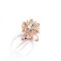 Mini rose gold flower scarf buckle alloy crystal ring clothing accessories for stylish women. - 629 Rose Gold