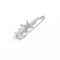 Silver tone safety pin brooch with elegant pearls and sparkling rhinestone starfish design - 6# Four-Pointed Star Silver 7.6cm