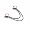 Magnetische broekmanschette klem kleding lengte versteller metalen gesp variant - Driehoek gunmetal met wit emaille