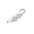 Silver rhinestone safety pin brooch crystal flower heart scarf shawl clip pin jewelry - 8# Large Flower Center 7.8cm
