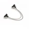 Magnetische broekomslag clip, verstelbare mouwverkorter en multifunctionele sjaal gesp accessoire. - Driehoek zilver met zwart emaille