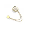 Magnetic Clothing Button Anti-Slip Pearl Scarf Brooch Elegant Metal Pin Accessories - 489# White
