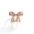 Rose Gold Alloy Bow Scarf Ring Crystal Rhinestone Small Square Scarf Buckle Accessory - 630 Rose Gold