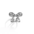Silver crystal bow scarf ring fashion alloy brooch buckle clothing accessory elegant design - 630 White Gold