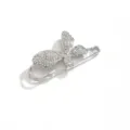 Silver rhinestone butterfly brooch safety pin for shawl scarf dress decor elegant crystal pin - 10# Butterfly Silver 7*3.6cm