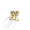 Gold butterfly scarf ring rhinestone crystal brooch alloy apparel accessory chic jewelry piece - 631 Gold