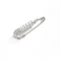 Spilla di sicurezza con strass argentati, elegante fermaglio per scialle a foglia da donna. - Pavone argento 7,3 cm