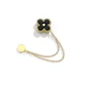 Klaver Magnetische Kledingclip Antiglans Broche Dubbele Ketting Broek Been Bevestiging Goud - A-25