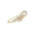 Gold rhinestone safety pin brooch with cute fish charms and heart pendant, elegant scarf clip. - 15# Small Fish Gold 6.6cm