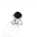 Silver alloy square black rhinestone scarf ring, elegant clothing accessory variant. - 633 White Gold