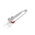 Spilla con strass spia di sicurezza cristallo foglia rossa gioiello moda elegante - Ciliegia argento 7 cm