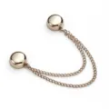 Gouden metalen magneetknop broek taille spanner dubbele ketting DIY accessoire - Klassiek gepolijst koffiegoud