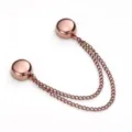 Roségoud magnetische broekmanchetklem en kledingmouw verstelbare dubbele ketting. - Klassiek gepolijst donker koffiegoud