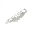 Spilla di sicurezza con strass cuore ali d'angelo argento accessorio moda donna - Angelo argento 7,7 cm