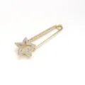 Spilla di sicurezza dorata con stella di strass, elegante fermaglio per scialle ed elegante foulard. - Stella a cinque punte dorata 7,6 cm