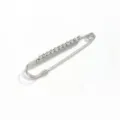 Rhinestone safety pin brooch sparkling crystal silver metal decorative shawl clip - 25# Single Row Rhinestone Gold 7.5cm