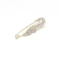 Spilla di sicurezza dorata decorata con strass scintillanti e un bellissimo design a cuore. - Piccolo cuore dorato 6,2 cm