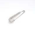 Spilla di sicurezza in strass argentati, elegante fibbia per sciarpa in cristallo. - Fila singola di strass argentato 6,7 cm