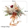 Künstlicher Hochzeits-Brautstrauß Seidenblumen Blumenarrangement Foto-Requisite 55x48cm - Karamellbraun