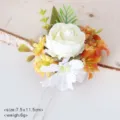 Retro Herbst Blumen Haarnadel mit weisser Rose und Gänseblümchen für Brautfrisur pastoral. - Stil 1