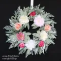 Simulation peony rose floral wreath European style door wall hanging decoration size 55x55cm - Style 1