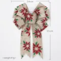 Fiocco in juta di Natale decorazione per albero di Natale ringhiera delle scale pendente - Stile Fiore di Natale in Juta (002)