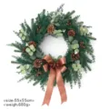 Künstlicher Weihnachts-Kranz mit Eukalyptus und Zapfen, 55cm Türdeko für gemütliches Zuhause. - Stil 3 / 55x55cm