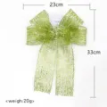 Decorazione con fiocco in rete glitterata verde per albero di Natale e confezione regalo - 23x33cm / Verde