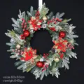Christmas wreath door hanging artificial holiday window decor 60x60cm festive home decoration - Style 3