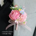 European simulation rose wedding boutonnière silk flower groom best man suit pin corsage. - Corsage