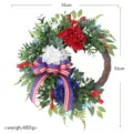 American Independence Day artificial floral wreath red white blue hydrangea door hanging decor 55cm - Independence Day Wreath Style